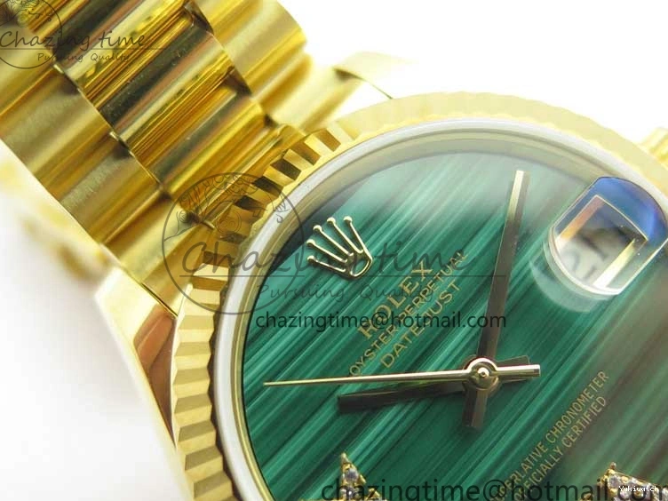 Bracelet Dial EWF 31mm ETA2688 Best Green YG Daydate Edition Malachite YG President on 278288 0430